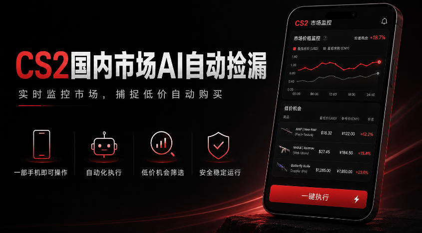游戏市场AI自动监控，实时检测差价捡漏，简单轻松，日入300+【揭秘】-niguangts