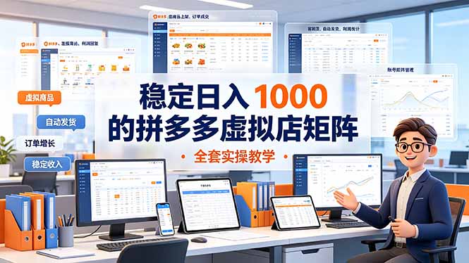 稳定日入 1000 的拼多多虚拟店矩阵，全套实操教学-niguangts