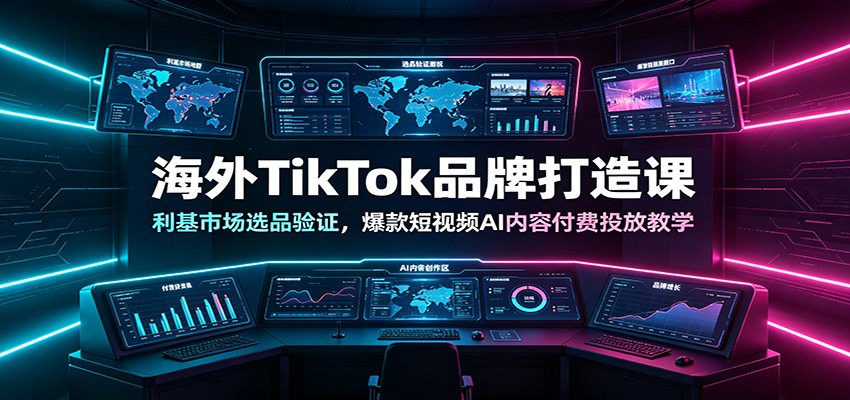 海外TikTok品牌打造课：利基市场选品验证，爆款短视频AI内容付费投放教学-niguangts