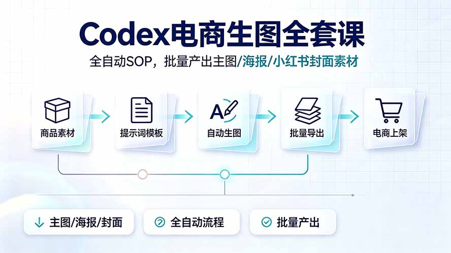 Codex电商生图全套课｜全自动SOP，批量产出主图/海报/小红书封面素材-niguangts