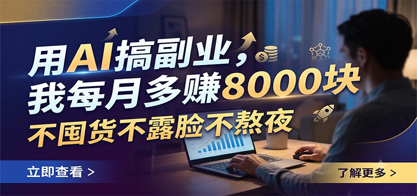 用AI搞副业，我每月多赚8000块，不囤货不露脸不熬夜-niguangts