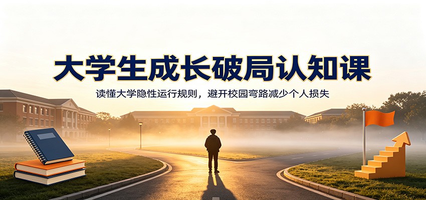 大学生成长破局认知课：读懂大学隐性运行规则，避开校园弯路减少个人损失-niguangts