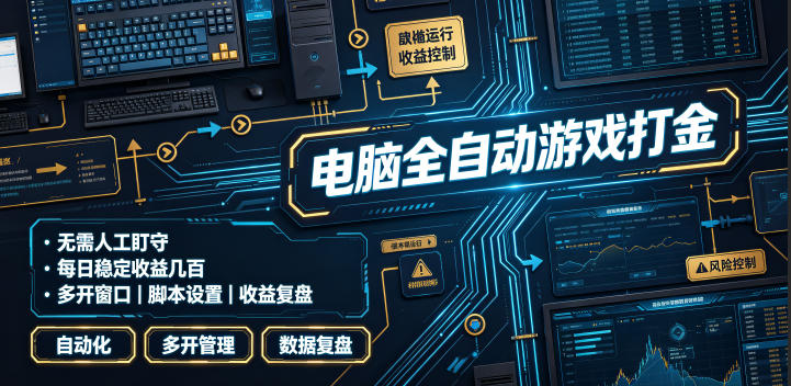 电脑全自动游戏打金，无需人工盯守，每日稳定收益几百！【揭秘】-niguangts