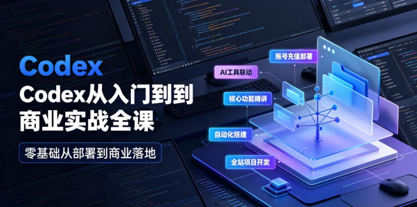 Codex从入门到商业实战全课｜账号充值部署、AI工具联动、核心功能精讲、自动化搭建、全站项目开发零基础教程-niguangts