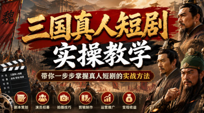 三国真人短剧实操教学，带你一步步掌握真人短剧的实战方法-niguangts