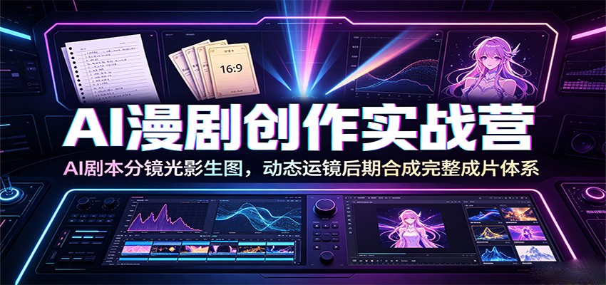 AI漫剧创作实战营：AI剧本分镜光影生图，动态运镜后期合成完整成片体系-niguangts