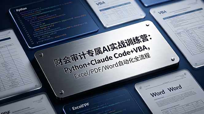 财会审计专属 AI实战训练营-更新：Python+Claude Code+VBA，Excel/PDF/Word自动化全流程-niguangts