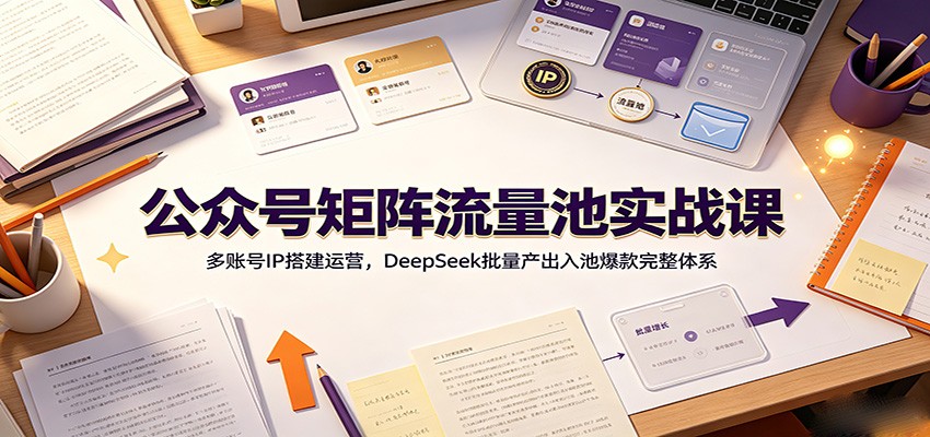 公众号矩阵流量池实战课：多账号IP搭建运营，DeepSeek批量产出入池爆款完整体系-niguangts