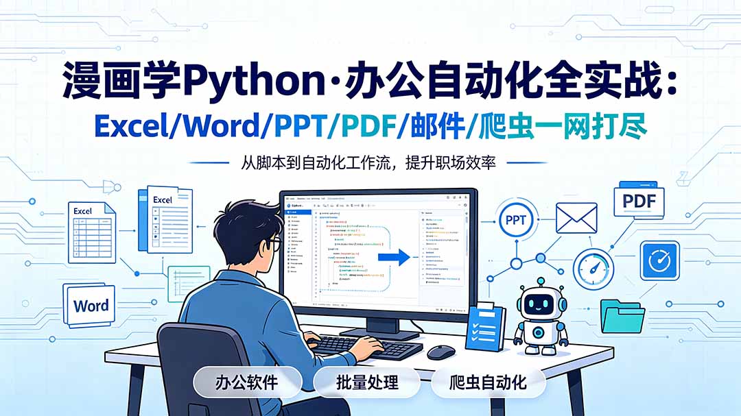 漫画学Python·办公自动化全实战：Excel/Word/PPT/PDF/邮件/爬虫一网打尽-niguangts