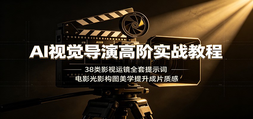 AI视觉导演高阶实战教程：38类影视运镜全套提示词，电影光影构图美学提升成片质感-niguangts