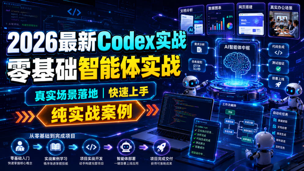 2026最新Codex实战零基础智能体实战，真实场景落地，快速上手，纯实战案例-niguangts