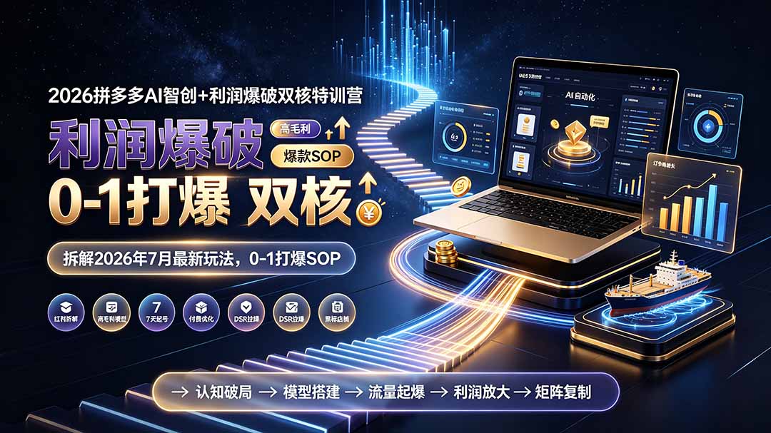 2026拼多多AI智创+利润爆破双核特训营-拆解2026年7月最新玩法，0-1打爆SOP-niguangts