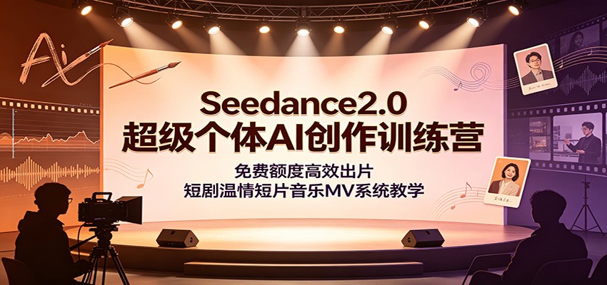 Seedance2.0超级个体AI创作训练营：免费额度高效出片，短剧温情短片音乐MV系统教学-niguangts