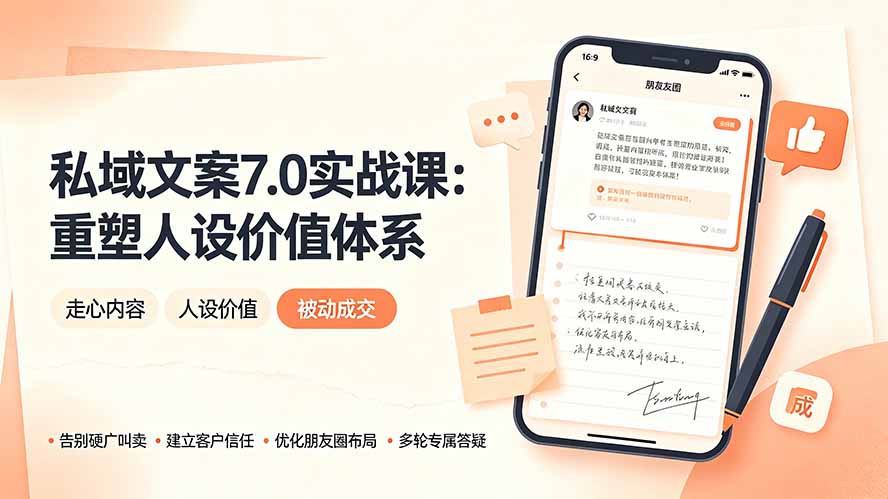 私域文案实战课7.0：重塑人设价值体系｜-告别硬广推销×走心内容×自我价值塑造，实现被动成交-niguangts