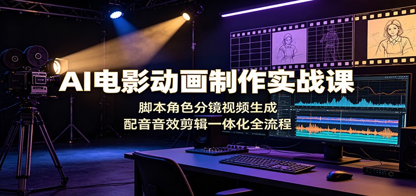 AI电影动画制作实战课：脚本角色分镜视频生成，配音音效剪辑一体化全流程-niguangts