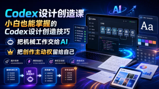 Codex设计创造课，小白也能掌握的Codex设计创造技巧，把机械工作交给AI，把创作主动权留给自己-niguangts