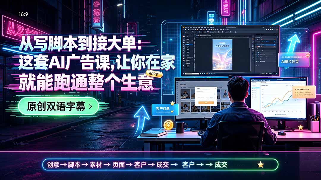 从写脚本到接大单：这套AI广告课，让你在家就能跑通整个生意【原创双语字幕】-niguangts