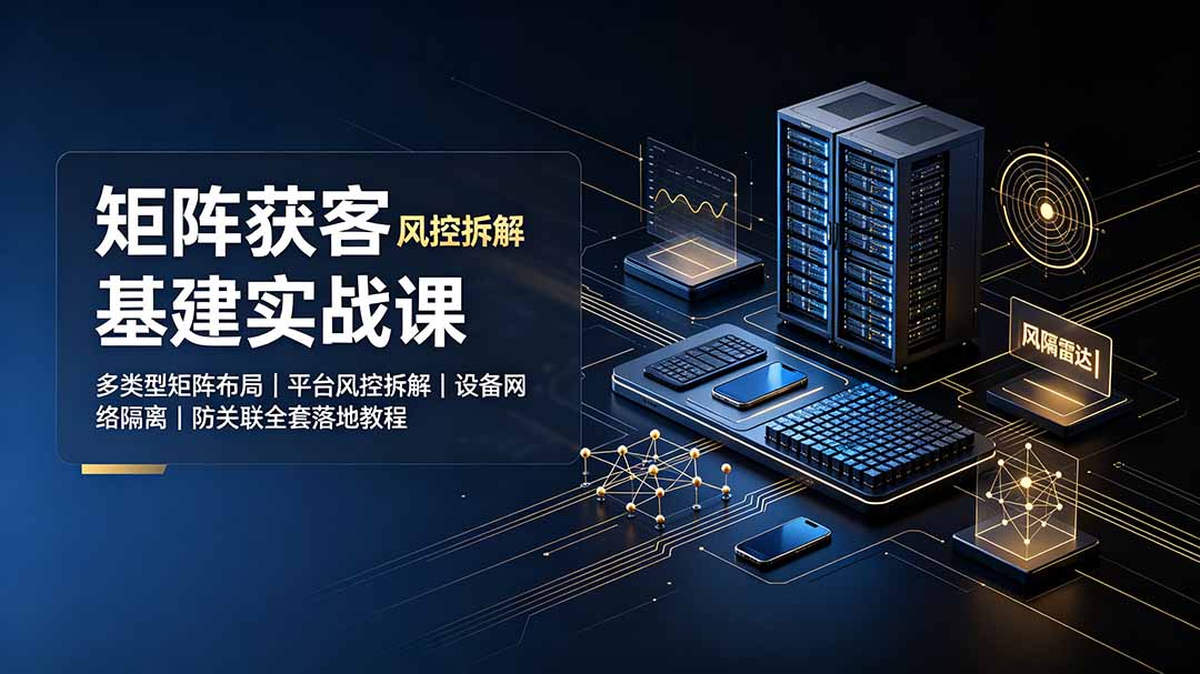 矩阵获客基建实战课：多类型矩阵布局｜平台风控拆解｜设备网络隔离｜防关联全套落地教程-niguangts