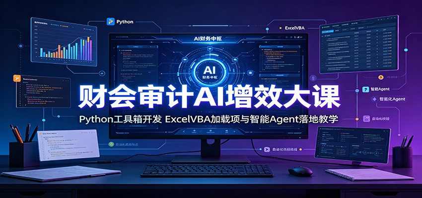 财会审计AI增效大课：Python工具箱开发，ExcelVBA加载项与智能Agent落地教学-niguangts