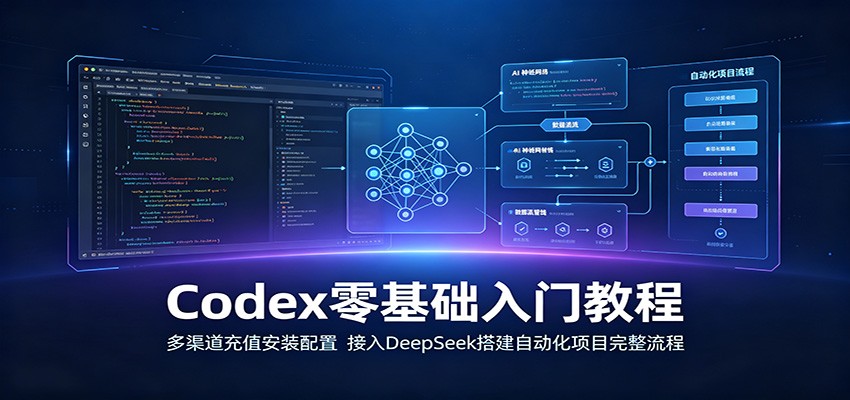 Codex零基础入门教程：多渠道充值安装配置，接入DeepSeek搭建自动化项目完整流程-niguangts
