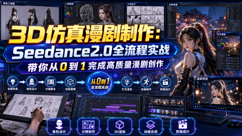 3D仿真漫剧制作：Seedance2.0全流程实战，带你从0到1完成高质量漫剧创作-niguangts