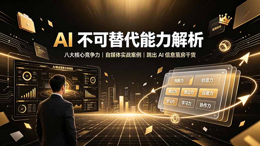 付费文章：AI 不可替代能力解析▸八大核心竞争力｜自媒体实战案例｜跳出 AI 信息茧房干货-niguangts