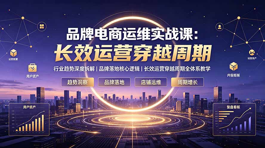 品牌电商运维实战课：行业趋势深度拆解｜品牌落地核心逻辑｜长效运营穿越周期全体系教学-niguangts