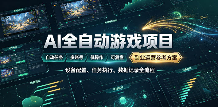 AI全自动游戏躺賺副业：日入几百，稳定运行三年的项目！【揭秘】-niguangts