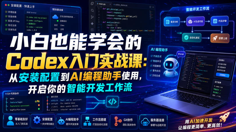 小白也能学会的Codex入门实战课：从安装配置到AI编程助手使用，开启你的智能开发工作流-niguangts