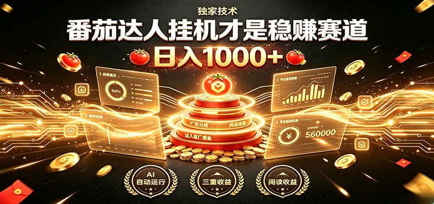 别再瞎找副业！番茄达人挂机才是稳赚赛道 日入1000+-niguangts