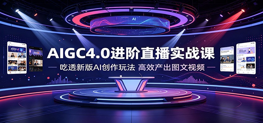 AIGC4.0进阶直播实战课：吃透新版AI创作玩法，高效产出图文视频-niguangts