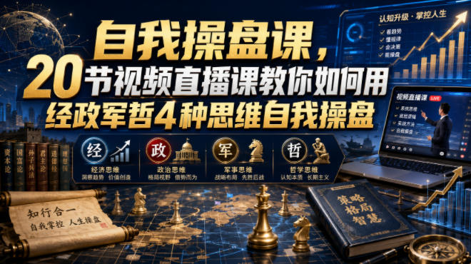 自我操盘课，20节视频直播课教你如何用经政军哲4种思维自我操盘-niguangts