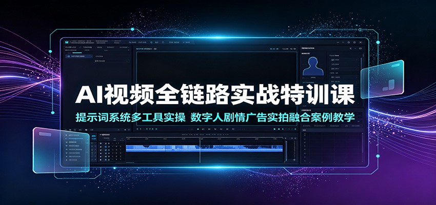 AI视频全链路实战特训课：提示词系统多工具实操，数字人剧情广告实拍融合案例教学-niguangts