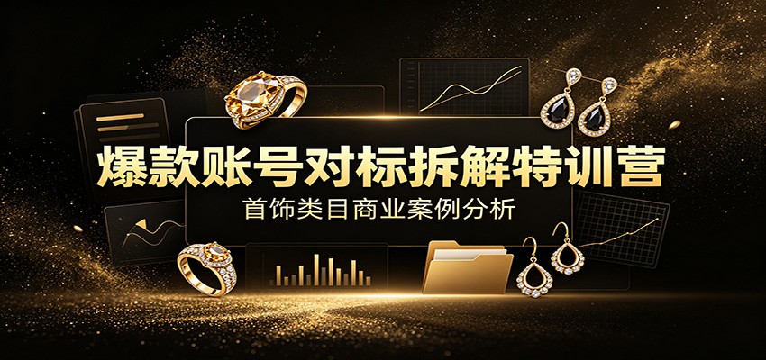 爆款账号对标拆解特训营：首饰类目商业案例分析，配套完整资料内容-niguangts