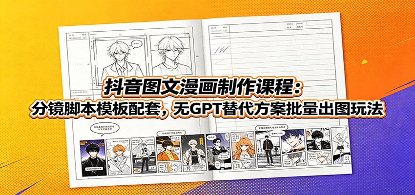 抖音图文漫画制作课程：分镜脚本模板配套，无GPT替代方案批量出图玩法-niguangts