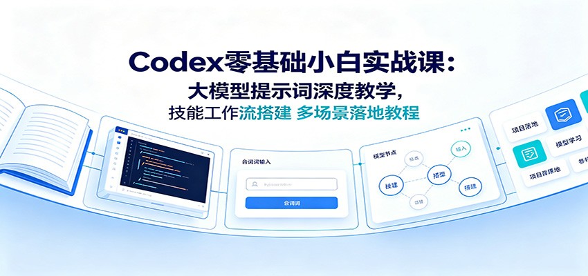 Codex零基础小白实战课：大模型提示词深度教学，技能工作流搭建多场景落地教程-niguangts