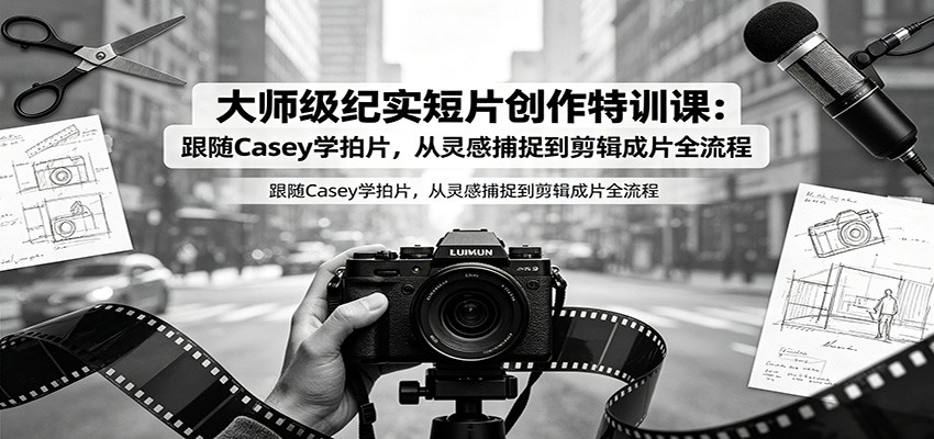大师级纪实短片创作特训课：跟随Casey学拍片，从灵感捕捉到剪辑成片全流程-niguangts