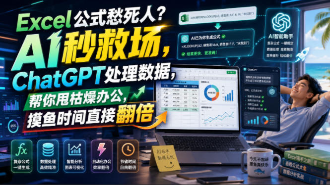 Excel公式愁死人？AI秒救场，ChatGPT处理数据，帮你甩枯燥办公，摸鱼时间直接翻倍【原创双语字幕】-niguangts
