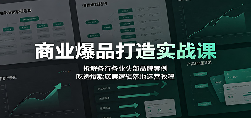商业爆品打造实战课：拆解各行各业头部品牌案例，吃透爆款底层逻辑落地运营教程-niguangts