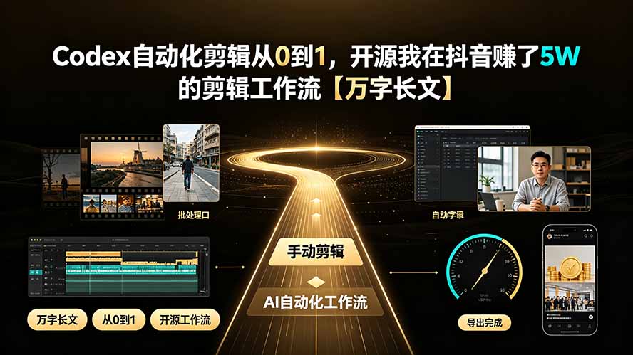 Codex自动化剪辑从0到1，开源我在抖音赚了5W 的剪辑工作流【万字长文】-niguangts