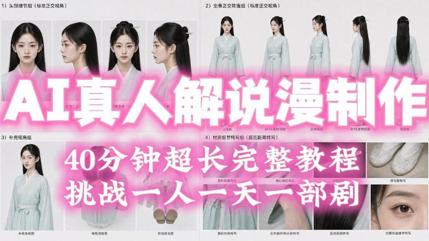 2026年AI真人解说漫剧自动批量化制作教程，40分钟超长完整，自动批量化制作，挑战一人一天一部剧！-niguangts