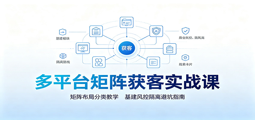多平台矩阵获客实战课：矩阵布局分类教学，基建风控隔离避坑指南-niguangts