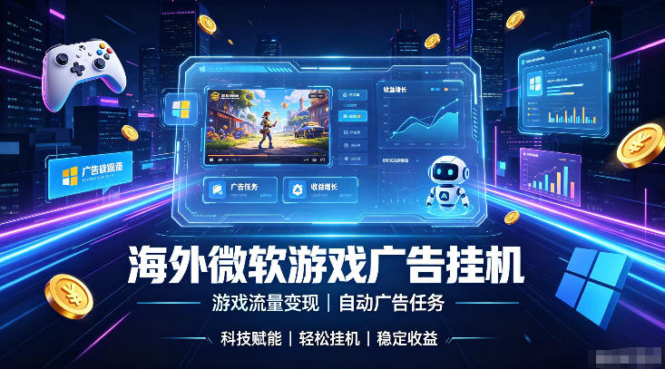 海外游戏广告自动挂G，轻资产海外副业风口，单设备稳定产出500+【揭秘】-niguangts