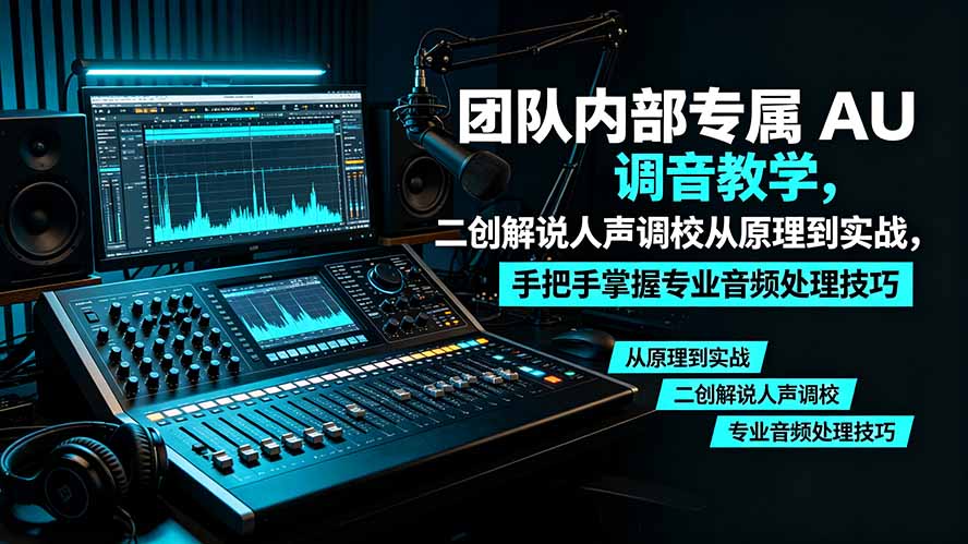 某大佬团队内部专属 AU 调音教学，二创解说人声调校从原理到实战，手把手掌握专业音频处理技巧-niguangts