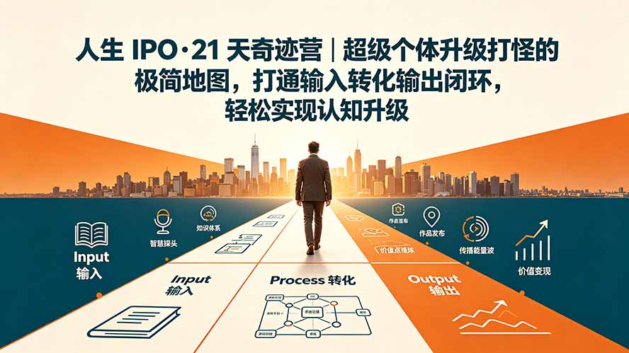 人生 IPO-21 天奇迹营｜超级个体升级打怪的极简地图，打通输入转化输出闭环，轻松实现认知升级-niguangts
