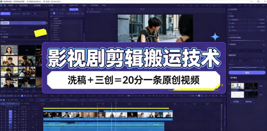 影视剧剪辑搬运技术，洗稿+三创=20分一条原创视频-niguangts