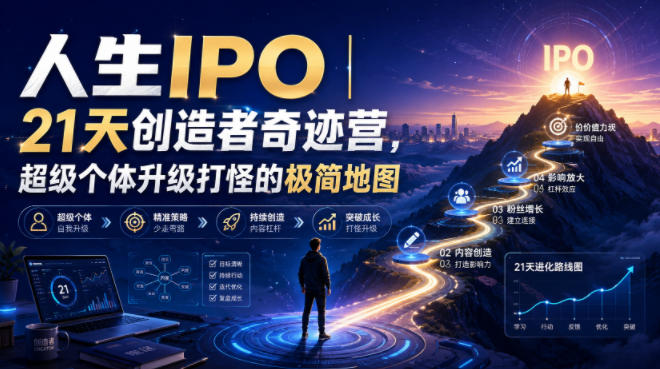 人生IPO︱21天创造者奇迹营，​超级个体升级打怪的极简地图-niguangts