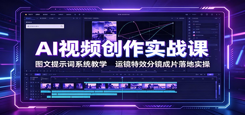 AI视频创作实战课：图文提示词系统教学，运镜特效分镜成片落地实操-niguangts