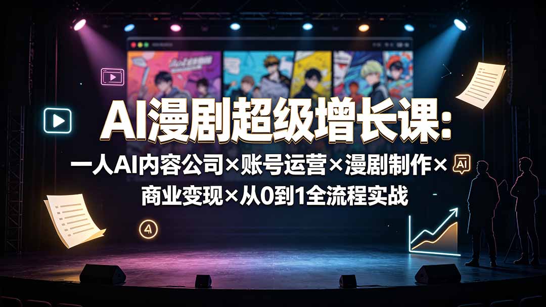 AI漫剧超级增长课：一人AI内容公司×账号运营×漫剧制作×商业变现×从0到1全流程实战-niguangts