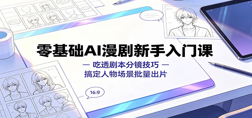 零基础AI漫剧新手入门课：吃透剧本分镜技巧，搞定人物场景批量出片-niguangts
